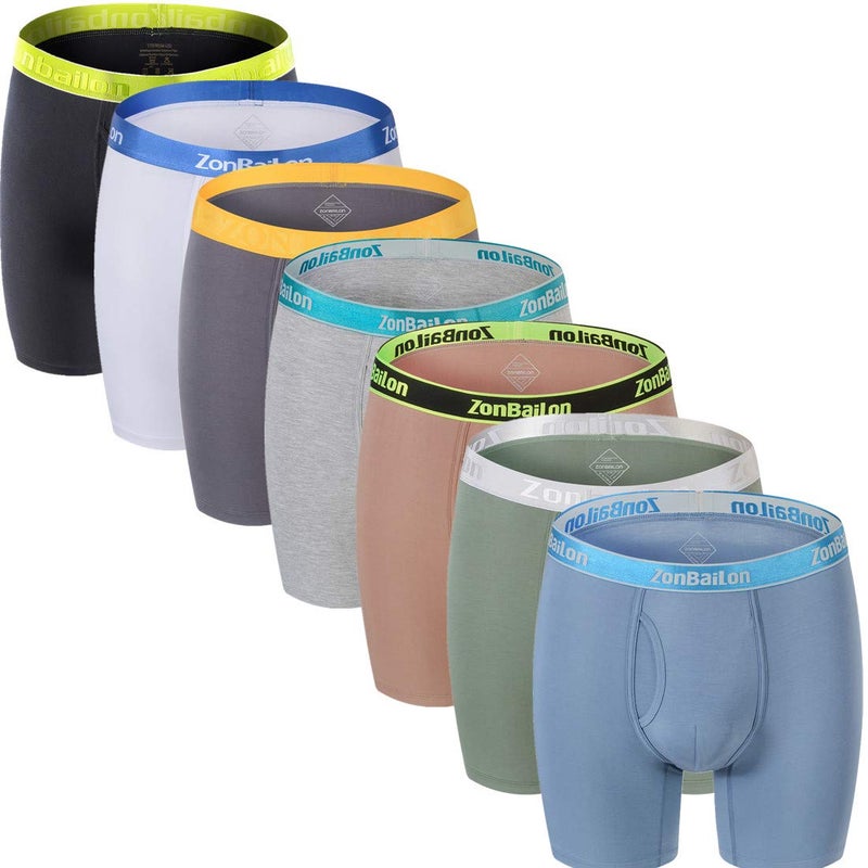 ZONBAILON Mens Anti Chafing Cooling Underwear No Ride up Long Leg Big and Tall Breathable Athletic Moisture-Wicking Boxer Briefs Plus Size 3X 3XL XXXL 48"-50" - Image 1